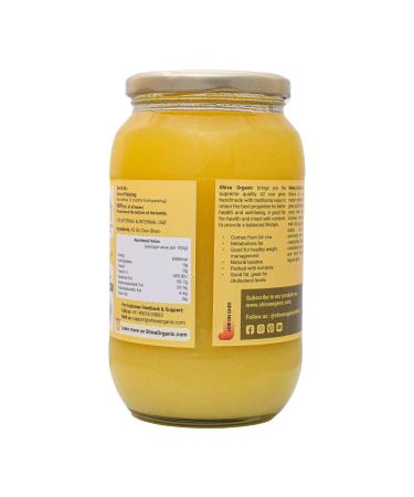 Shiva Organic Desi Gir Cow A2 Ghee | Pure Grass-Fed Bilona Method Ghee | 33.81 Fl. Oz (1 Litre) - Buy Organic Ghee Online Worldwide - Buy Online on GoSupps.com