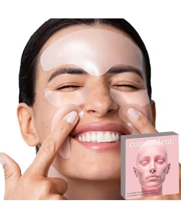 Reusable Silicone Face Patch Set - 5 Wrinkle Patches for Overnight Fine Line & Crease Flattening - Forehead Under-eye and Smile Lines Repair