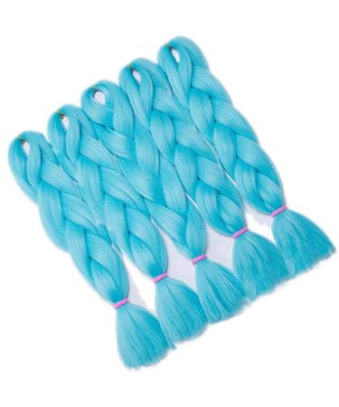 Shop SEGO 5 Packs 24 Crochet Afro Braid Extensions - Sky Blue Synthetic Hair for Stunning Braids - Buy Online on GoSupps.com