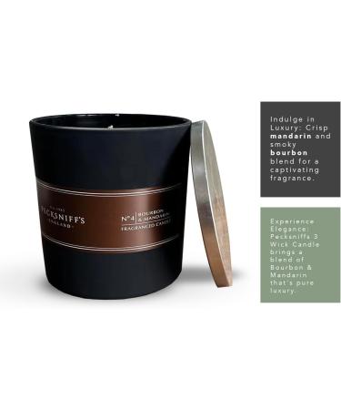 Pecksniff's Black Bourbon & Mandarin 3-Wick Scented Candle - 283g/9.9oz | Long-Lasting Aromatherapy for Relaxation | International Shipping Available - Buy Online on GoSupps.com