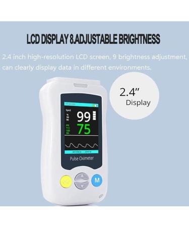 Buy GKPLY Handheld Pulse Oximeter - Portable Oxygen Monitor with 2.4-inch OLCD Display & Adjustable Brightness for Adults | Fast International Shipping - Buy Online on GoSupps.com