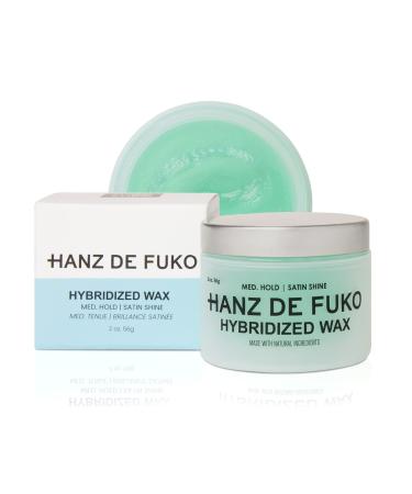 Hanz de Fuko Hybridized Wax  Premium Mens Styling Wax  Medium Hold, Satin Shine  Paraben Free  Certified Organic Ingredients, 2 oz.