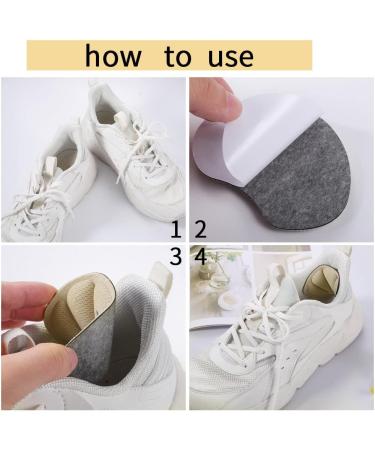 2 Pairs of Heel Cushions - Self-Adhesive Heel Protection for Large Shoes | Comfort for Sneakers (Beige & Black) - Buy Online on GoSupps.com
