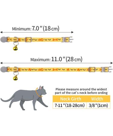 Tagme Personalized Cat Collar - Adjustable Safety Neck Band with Name & Phone 2-Pack Yellow (18-28 cm) - Perfect for Cats - Buy Online on GoSupps.com