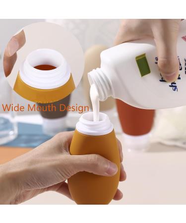 LIYUABU Silicone Travel Bottles 4 Pack 60ml Leak Proof Squeeze Refillable Portable Empty Travel Size Accessories Containers for Toiletries Shampoo Conditioner Lotion BPA Free and TSA Approved 60ml Brown - Buy Online on GoSupps.com