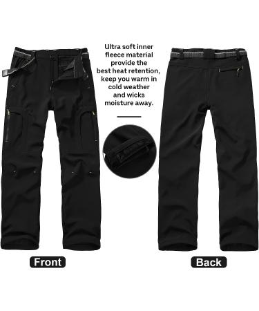 Womens Waterproof Soft Shell Fleece Lined Snow Pants | XS Black | Ideal for Skiing, Hiking & Winter Outdoor Activities - Buy Online on GoSupps.com