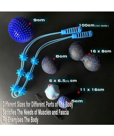 Massage Ball Set - 6PC Hedgehog & Trigger Point Massage Balls for Feet Neck & Fascia Relief | Suction Cup & Handle Included - Buy Online on GoSupps.com