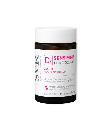 SVR - Probiocure Sensifine - Intensive care for sensitive skin - Vitamin B3 and D3 - Gluten free - 30 Capsules