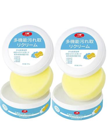 Shoes Multifunctional Cleaning Cream White Shoe Cleaning Cream with Sponge Sneaker Whitening Cleaner Shoes Stain Remover Multifunctional Leather Shoes Handbag Cleaner 2pcs