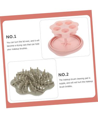 Buy Makeup Brush Cleaning Pad Set - Portable Cleaning Bowl & Tool for Beauty - Pink 8.5x8x6.8CM - International Shipping Available - Buy Online on GoSupps.com
