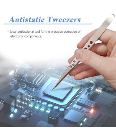 Mesee 5 Pcs Stainless Steel Precision Tweezers Tool Set 9-Hole Anti-Static Tweezer Non-Magnetic Curved & Straight Pointed Tips ESD Tweezer Kit for Eyelash Extension Jewelry Electronics Repair - Buy Online on GoSupps.com
