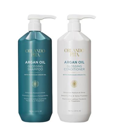 ORLANDO PITA Moroccan Argan Oil Glossing Shampoo & Conditioner Set - 27 Fl Oz Each - Buy Online on GoSupps.com