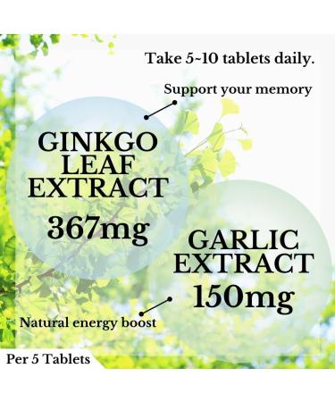 FINE JAPAN Ginkgo Biloba Leaf Extract Tablets/400 Tablets/3 Bottles/with Garlic Extract and B Vitamins for Daily Vitality Support 60g(150mg 400tablets) - Buy Online on GoSupps.com