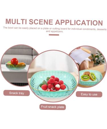 COOLHIYA Fruit Tray Glass Food Container Food Tray Terrarium nut Serving Tray Dessert Bowl Salad Bowl Counter Green 23.5X23.5X6CM - Buy Online on GoSupps.com