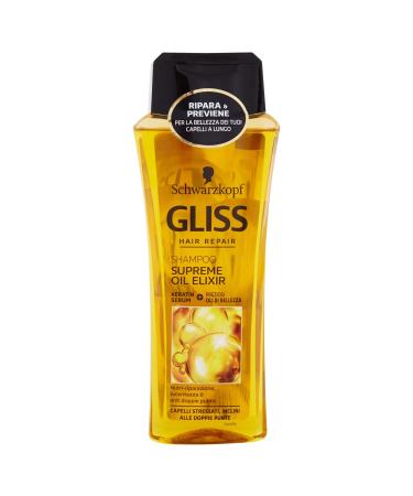 Supreme Oil Elixir Shampoo "Gliss" Line - 8.45 Fluid Ounces (250mL) Bottle Italian Import