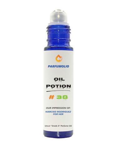 Oil Potion # 38 Inspired by Narciso Rodriguez for Her Women's Uncut Grade A Fragrance Body Oil Dupe Concentrated Long Lasting Roll-On 10ml / 0.33 oz