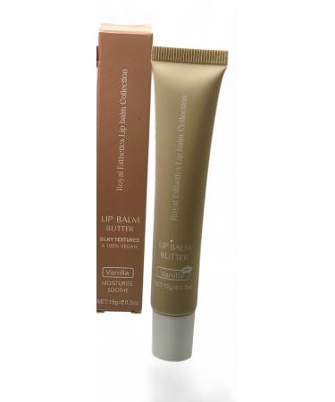 Hyaluronic Acid Lip Butter 100% Vegan Cruelty-Free Lip Balm with Ceramides & Shea Butter | Deep Moisturizing Reduces Lip Lines & Removes Dead Skin | Squeeze Tube Vanilla