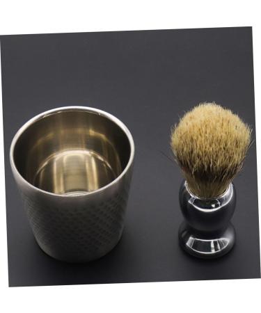 Premium Beard Brush Set with Stainless Steel Holder - 2PCS Barber Soap & Vintage Shaving Kit for Men | International Shipping - Buy Online on GoSupps.com