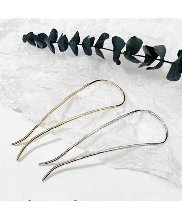 Yheakne U-Shaped Hairpins | Vintage Metal Hair Accessories for Women & Girls | Gold & Silver Bun Sticks | Perfect Gift - Buy Online on GoSupps.com