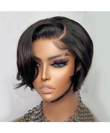 Bilisar short pixie cut wigs for black women human hair pixie cut wig human hair short pixie wig pixie cut wig 6 Inch 1B Pixie Cut Wig