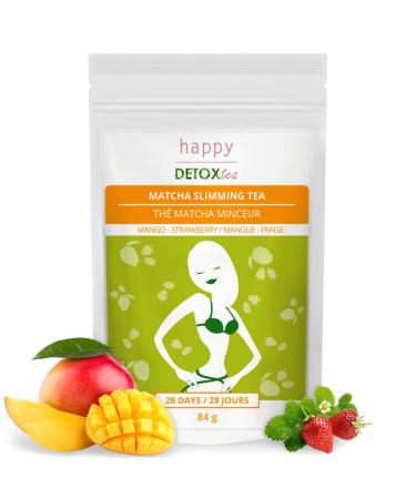 Mango and Strawberry Slimming Matcha Tea - Matcha Slim Tea - Weight Loss - Happy Detox Tea - 4 Week Treatment - 84g