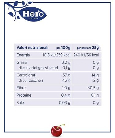 Hero Poker Red Cherry Jam 30 x 100g Packs (4 Individual Boxes x 25g) Extra Jam & Jam High Quality Fruit No Preservatives & Colorings - Buy Online on GoSupps.com