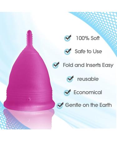 Blossom Menstrual Cup | Reusable Silicone Period Cup | Say Goodbye to Tampons | Large Violet Cup for Comfortable Menstrual Days - Buy Online on GoSupps.com