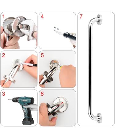 YF Bathroom Safety Grab Bar Stainless Steel (2-Pack) Shower Grab Handle Security Grab Handrail for Bathtub Shower Toilet 24 inch - Buy Online on GoSupps.com