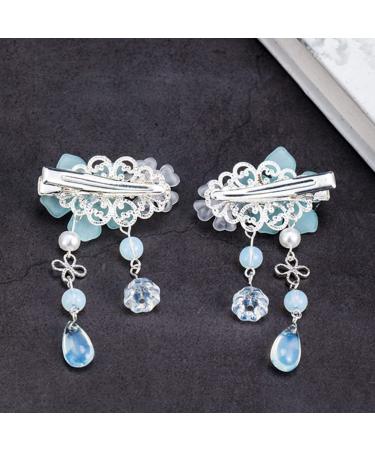 Lurrose Vintage Crystal Tassel Hair Clips - Chinese Ancient Style Alligator Clips for Women Girls - Buy Online on GoSupps.com