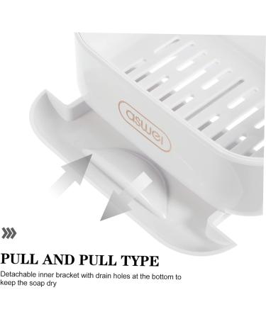Ciieeo 3pcs Soap Box Body Wash Container Non Soap Holder Leak Proof Containers Soap Container with Drain Soap Rack Soap Draining -mount Soap Dish Household Travel White Storage Rack Abs - Buy Online on GoSupps.com