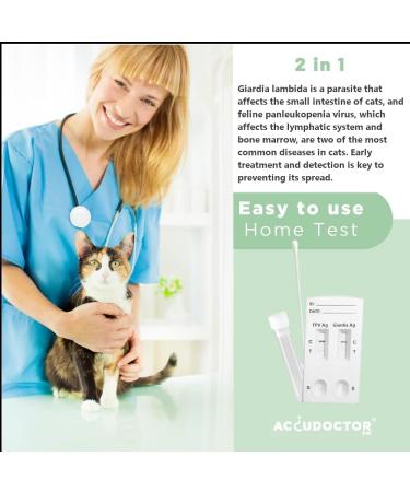 Accudoctor Test FPV Feline Panleukopenia + Giardia Lamblia Cats Rapid Test Feline Animals Veterinarian Animals Veterinarian Health for Cat Giardiasis Self Test Self Test Giardiasis Cat Cat kit feline - Buy Online on GoSupps.com