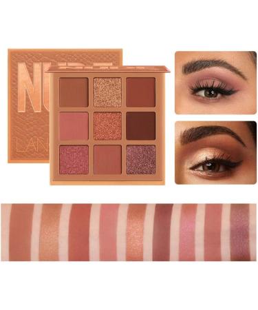 Allbestaye 9 Colors Eyeshadow Palette Glitter Metallic Nude Matte Smoky Eyes Makeup Waterproof - Buy Online on GoSupps.com