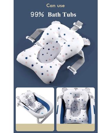 TINAYAUE Baby Bath Support - Infant Floating Bathtub Cushion | Soft Bath Pillow & Non-Slip Bath Seat Stand | Portable Newborn Shower Mat for 0-12 Months | L 45CM x W 32CM - Buy Online on GoSupps.com