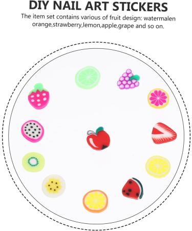 2 Sets polymer clay fruit bead fruit nail art resin nail art polymer clay slices resin beads flatback nail decor fruit decor crystal decor Fruit Slice 3d bead bracelet charm - Buy Online on GoSupps.com