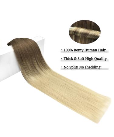 Doores Real Hair Extensions Clip In - Ash Brown to Platinum Blonde 60cm (24 inch) - 150g Remy Hair - Thick Natural Straight Hair Extensions - Buy Online on GoSupps.com