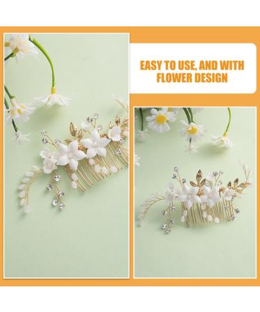 minkissy Flower Hair Side Comb Hair Side Comb Wedding Bride Hairpin Flower Hair Accessory Hair Decoration for Women Ladies - Buy Online on GoSupps.com