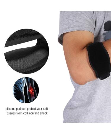 Basketball Elbow Support Brace for Adults | Adjustable Neoprene Protector Pad for Sports - Soft Silicone - Black - Buy Online on GoSupps.com