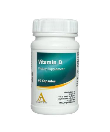 ANGELIC LIFT Vitamin D3 60 Capsules 100 mcg (4 000 IU) High Potency Vitamin D Supplement for Immune Bone & Mood Support Non-GMO