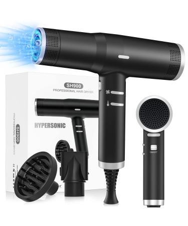 Hair Dryer Ionic Blow Dryer with Diffuser 1800W Hair Blow Dryer High-Speed Brushless Motor for Fast Drying Auto-Cleaning Constant Temperature Hairdryer with 3 Heat & 3 Speed & Cold Settings