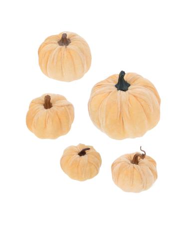 Yardenfun 5pcs Flannel Foam Pumpkin Little Pumpkin Halloween Decorations Outdoor Halloween Pumpkin Small Pumpkins Pumpkin Fall Decorations Artificial Pumpkins Bulk Autumn Decor Mini Set As Shown 14X12.5X12.5CM