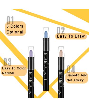 ETEDES Waterproof Eye Shadow Pencil 3 Pack - Hypoallergenic Eyeshadow in Shades 8, 13, 14 - Buy Online on GoSupps.com