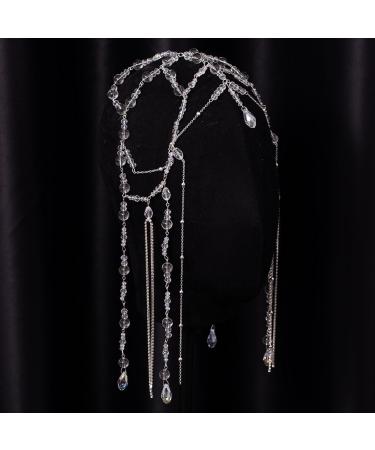 Prosy Bride Wedding Sparkling Headwear Crystal Tassel Headband Beaded Headpiece Wedding Style Accessories for Women and Girls - Buy Online on GoSupps.com