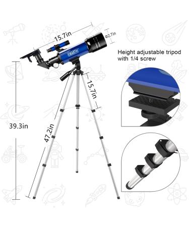 Portable Telescope with Tripod & Phone Adapter - Ideal for Kids & Adults, Astronomy Beginners & Professionals - Blue - Buy Online on GoSupps.com