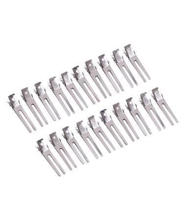 50pcs Double Prong Hair Clips Curl Clips 1.75 Inches Metal Alligator Hair Pins Styling Clips for Salon Hair Extensions