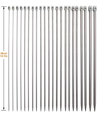 BCMRUN 22PCS Knitting Needle Set - Stainless Steel Straight Single Pointed Needles (2mm-8mm) with Accessories - 11 Pair Sweater Needles Set for Knitting Projects - Buy Online on GoSupps.com