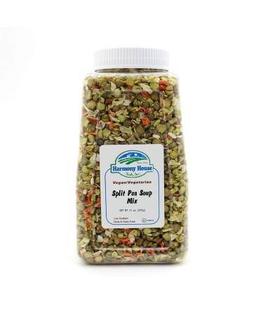 Harmony House Foods Split Pea Soup Mix - Air Dried Vegetables, Vegetarian, Vegan, Non-GMO, Great for Camping, Survival, Hiking, and Backpacking, 21 Ounce Jar