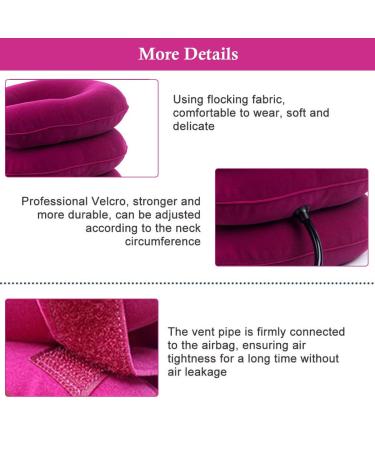 Tkmars Inflatable Neck Support Pillow - Adjustable Cervical Spine Relief for Pain Travel & Office - Unisex Red - Buy Online on GoSupps.com