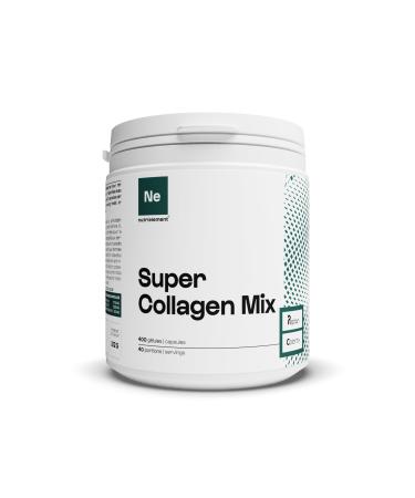 Nutrielement - Super Collagen Mix (Type 1 and 2) - 400 capsules - Hydrolyzed collagen synergy - Dietary supplement Skin Hair Nails Bones and Joints | By Nutrimuscle