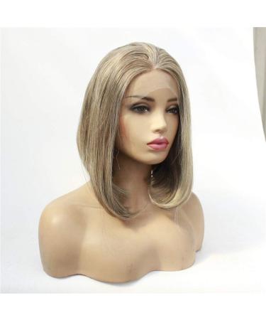Short Straight Front Lace Wig for Women - Soft Chemical Fiber Hair with Adjustable Buckle - International Shipping Available - Buy Online on GoSupps.com