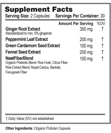 NOOT Digestive Herbs for IBS Support & Anti Bloating for Women and Men Ginger Peppermint Extract Cardamom & Fennel for Gas Discomfort Indigestion Heartburn Digestive Support 60 Capsules - Buy Online on GoSupps.com